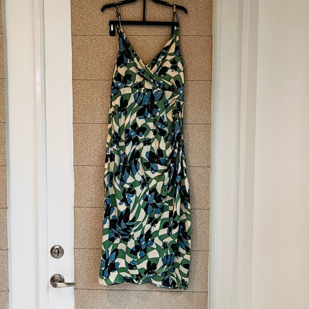 Dress Forum Green and Blue Abstract Midi Dress